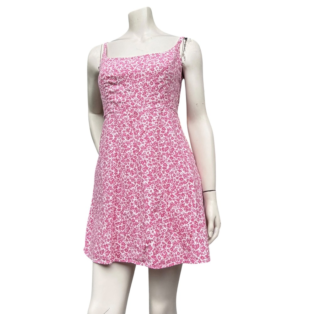 Old Navy Floral Mini Dress Pink White Ditsy Summer Barbiecore Coquette Cottage M - Picture 6 of 13